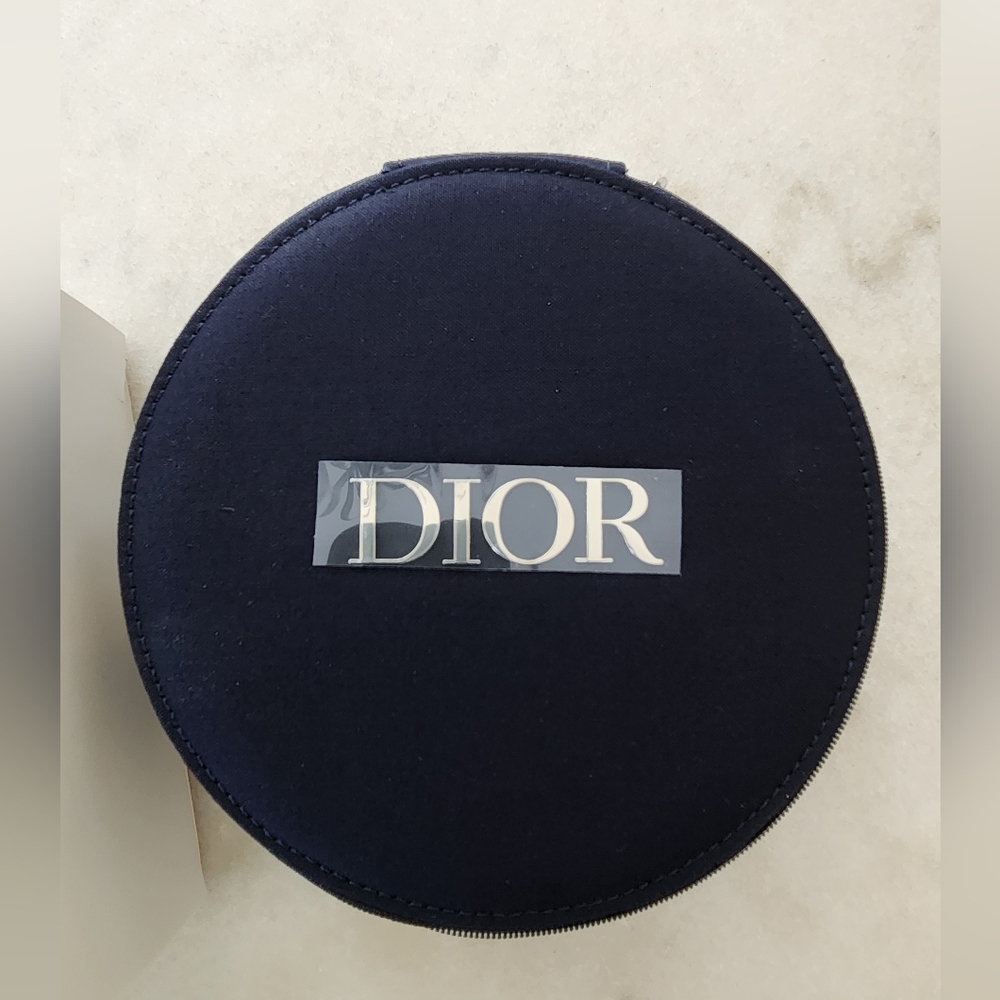 DIOR Round Vanity Makeup Case Navy Blue - Picture 1 of 3
